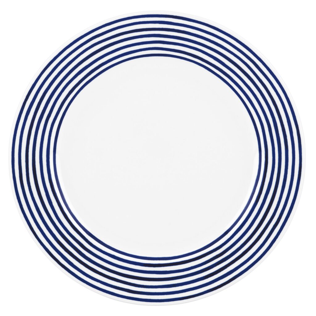 Blue Vertical Stripe Dinner Plate