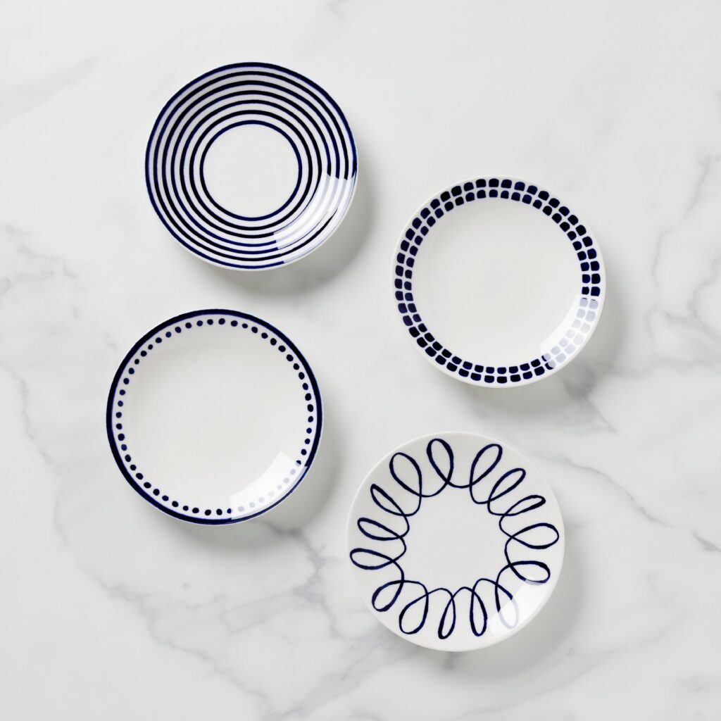 Patterned Tidbit Decorative Plates - Set of 4